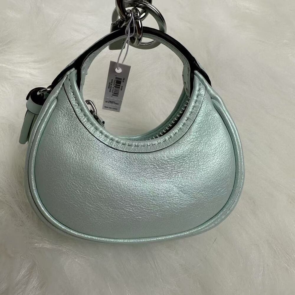 Coach Mini Carmen Bag Charm In Pearlized leather/Silver/Green CBL92 NWT - Picture 4 of 8
